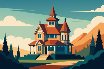 vector illustration of a castle
