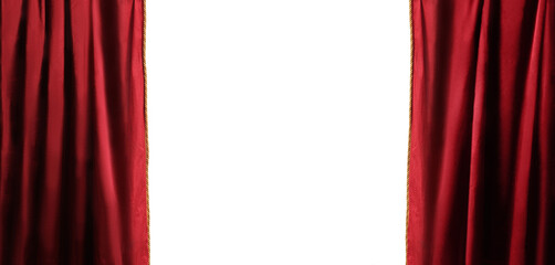 Open red stage curtain