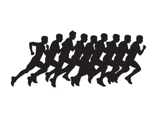 group of people running