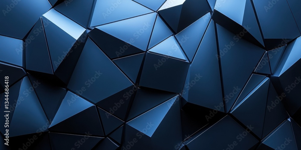 Poster geometric abstract design features interconnected jagged triangle shapes