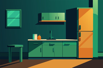 modern kitchen interior with kitchen