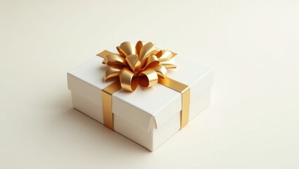 Elegant gift box with golden ribbon