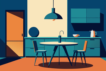 modern dining room with table