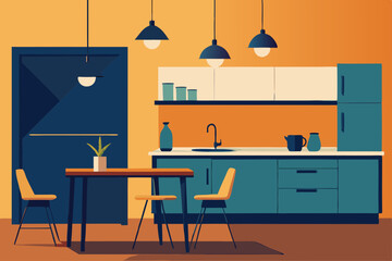 kitchen and dining table