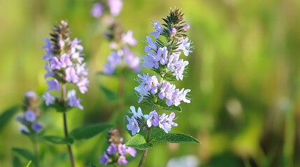 Delicate Wildflower in Bloom with Blurred Green Background