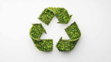 A globe encircled by a vibrant green recycling symbol, promoting environmental awareness. Clean white background for text placement.