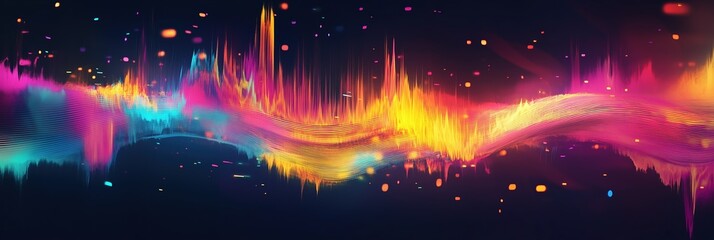 Colorful abstract banner for music album launch event promotion and excitement