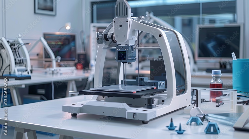 Fototapete innovative 3d printing technology showcases prototypes in a modern laboratory setting generative ai