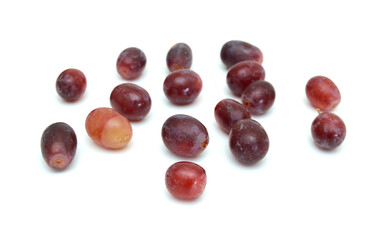 Bunch of red grapes Isolated on white background.
