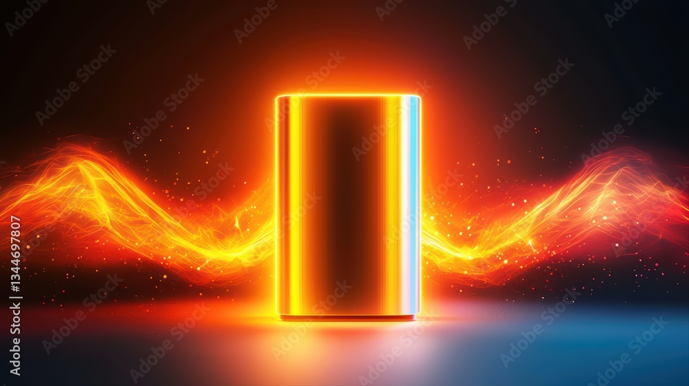 Poster futuristic quantum computing concept with sleek design and dynamic energy waves