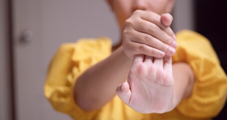 Stretching exercise demonstration indoor setting fitness activity health focus personal viewpoint