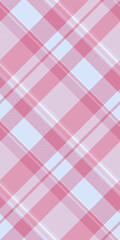 Fototapeta premium Elegant pink and light blue diagonal plaid pattern. Perfect for textile design, website backgrounds, or feminine branding.