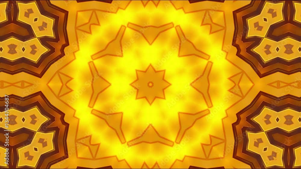 Aufkleber abstract geometric pattern in warm colors creating a vibrant, symmetrical design