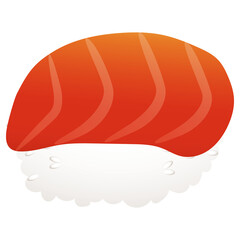 Fototapeta premium Salmon nigiri sushi illustration in png