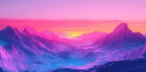 Majestic mountains under a vibrant and colorful evening sky