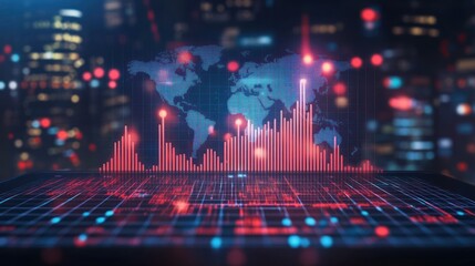 Global market trends visualized on a digital interface