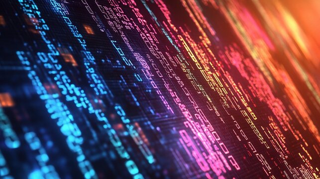 Abstract Binary Code Background with Subtle Gradient Lines