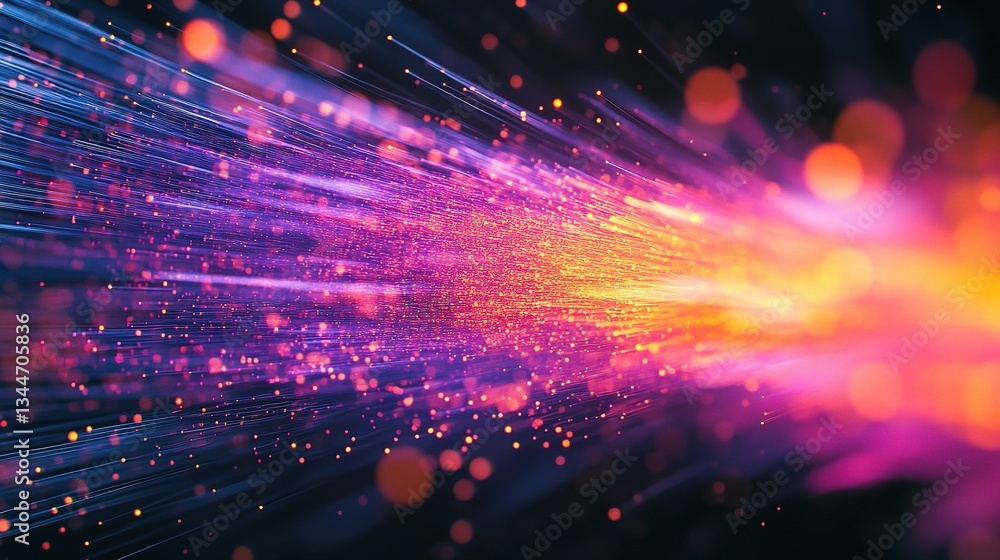 Poster vibrant abstract visual of futuristic internet connection flow