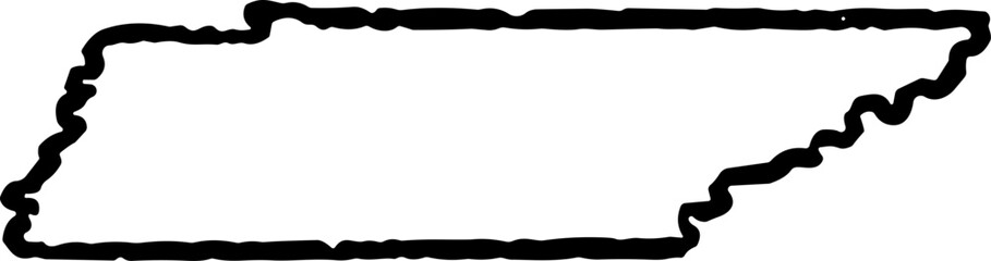 Tennessee State Map Vintage Black	
