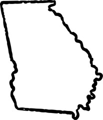 Georgia State Map Vintage Black	
