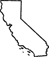 California State Map Vintage Black	
