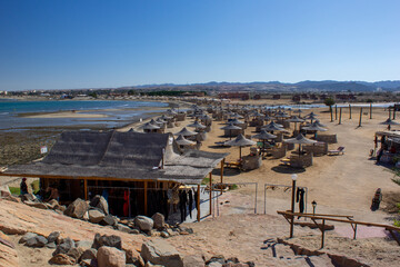 Plaża na dzatoką w Egipcie.