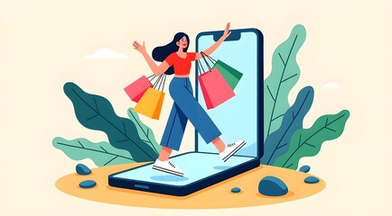 Obraz premium Beach Shopping Season