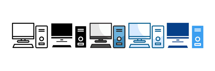 Computer Icon Set Multiple Style Collection