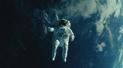 Fototapeta premium Astronaut in Space, Earth in View