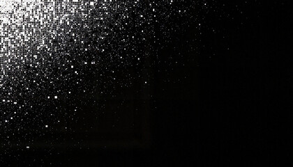 Obraz premium Abstract black and white gradient design with scattered squares, modern art