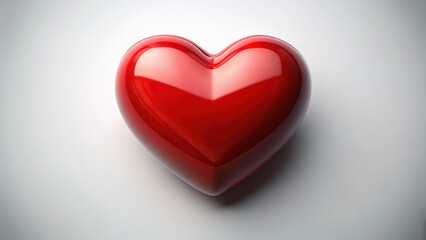 Fototapeta premium Red Heart Shape on White Background