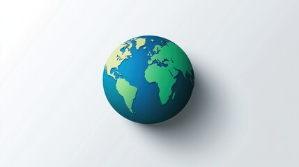Fototapeta premium Global Perspective A Simplified Earth Model Highlighting Continents and Oceans for Educational