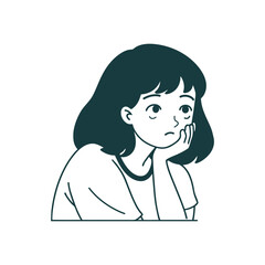 Lost in Thought A Girl in Deep Contemplation