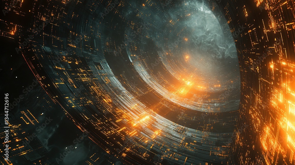 Poster futuristic abstract background with modern tech elements and glow