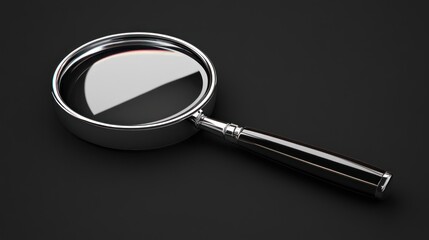 HighResolution Magnifying Glass on Dark Background for Investigation and Detail Examination