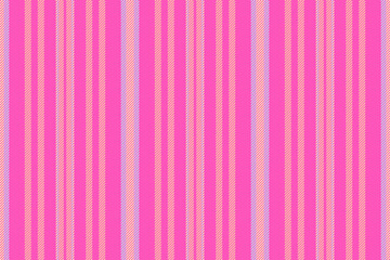 Iilac pattern vector textile, graphical stripe fabric background. 1imensional texture vertical seamless lines in pink and orange colors.