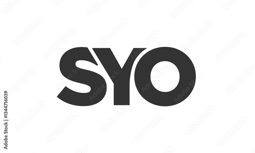 Poster syo logo design template with strong and modern bold text. initial based vector logotype featuring s