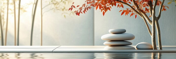 Relaxation and serenity at a wellness retreat surrounded by soothing nature