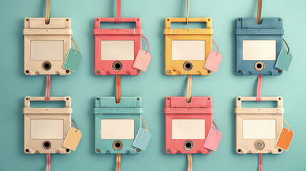 Creative wall decor colorful vintage tech meets modern home office style