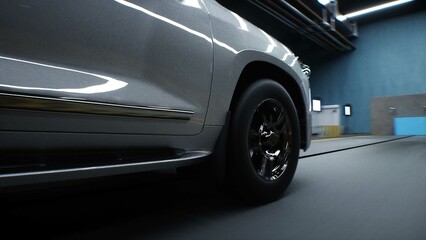 Generic 3d car crash test. Car destruction.3d rendering.