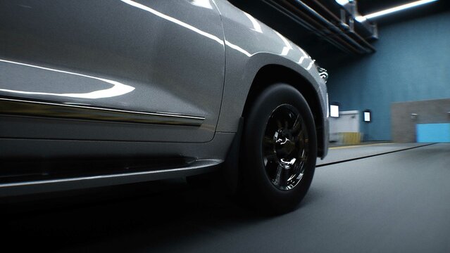 Generic 3d car crash test. Car destruction.3d rendering.