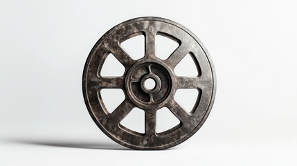 Obraz premium Vintage Film Reel A Detailed and Rustic Representation of Classic Cinema Equipment