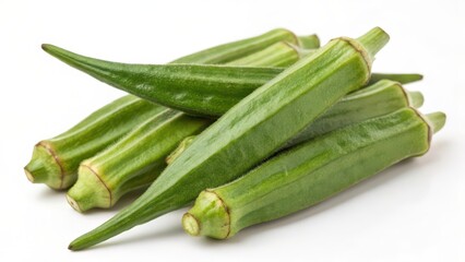 Obraz premium Fresh Okra on White Background