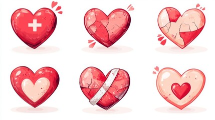 Health and healing concept with heart designs for valentine's day and emotional wellbeing