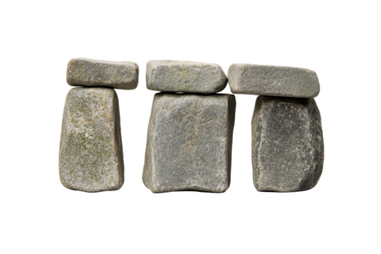 Gray stones arranged on a clear backdrop
