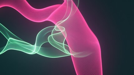 Dramatic Swirling Smoke Trails with Bright Red and Cool Green Light Effects