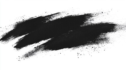 Obraz premium Abstract black brush stroke on white background for design and creativity projects