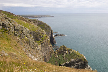 View from the cliffs of Anglesey at South Stack in Wales.