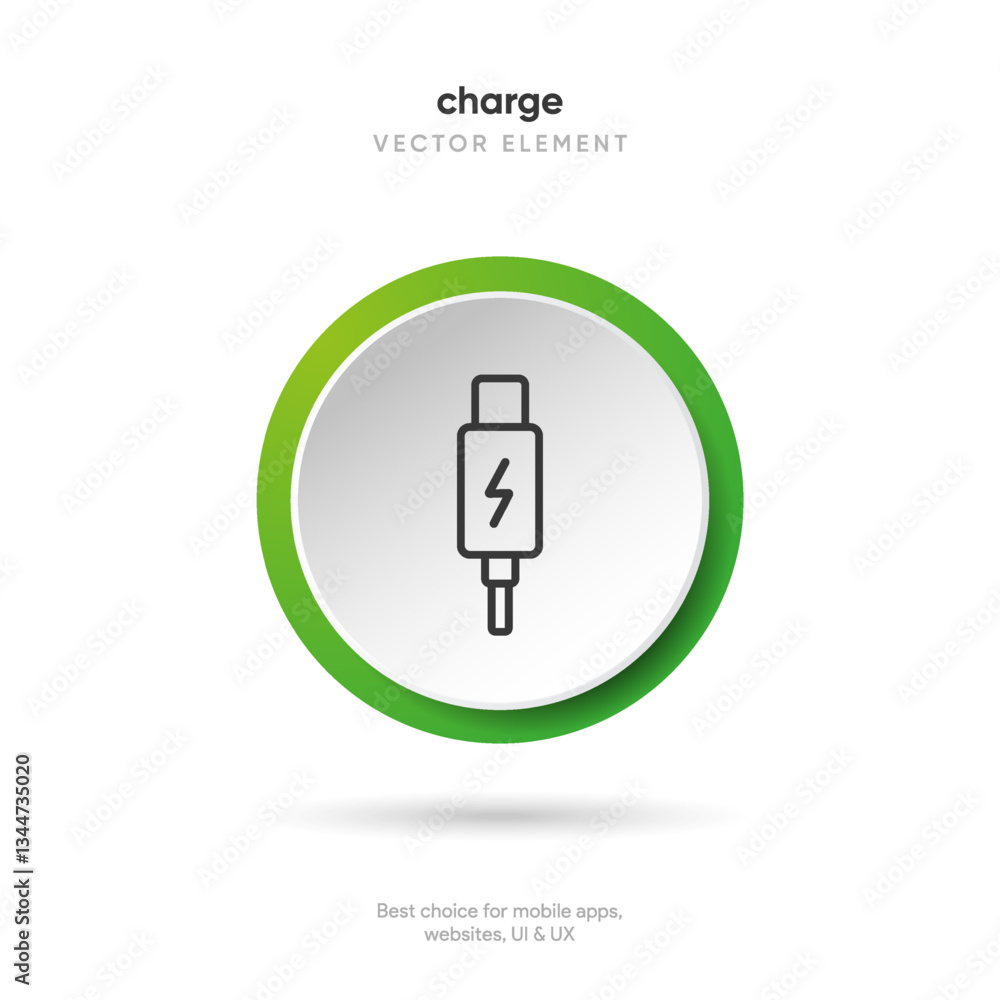 Poster 3d thunder bolt vector. flash logo. lightning icon push button. electrical sign. thunderbolt symbol.
