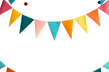 Colorful bunting flags for festive decorations